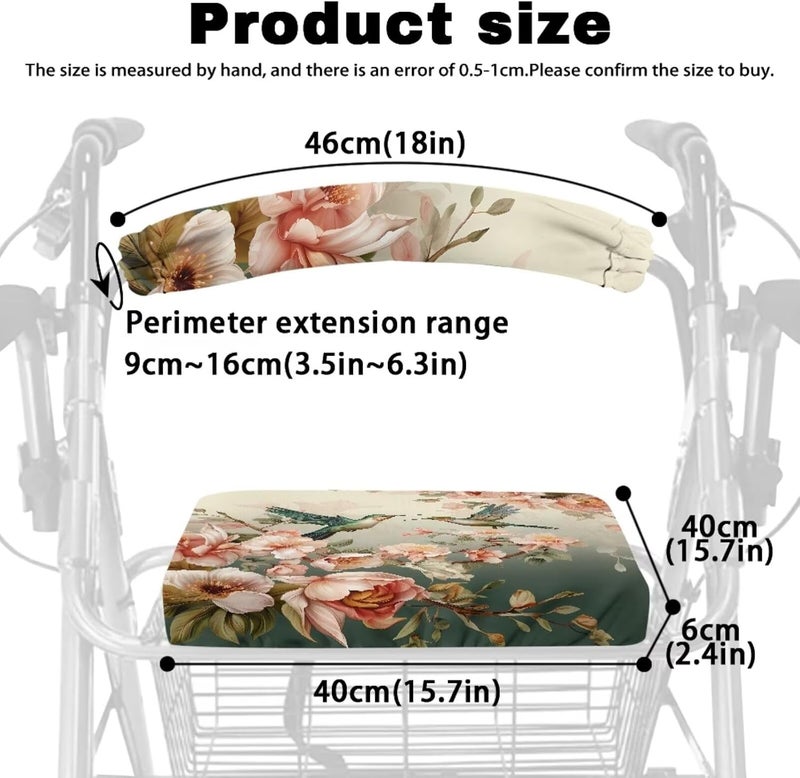 LedBack Hummingbird Rollator Walker Cushions and Backrests Roller Bar Covers for Seniors, Replacement Universal Walkers Accessories - Image 5